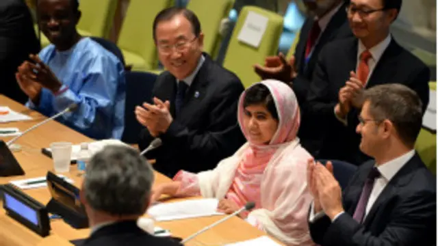 ملالہ کے استقبال میں پوری جنرل اسمبلی نے کھڑے ہو کر تالیاں بجائیں