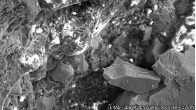 Скан вещества частицы чебаркульского метеорита