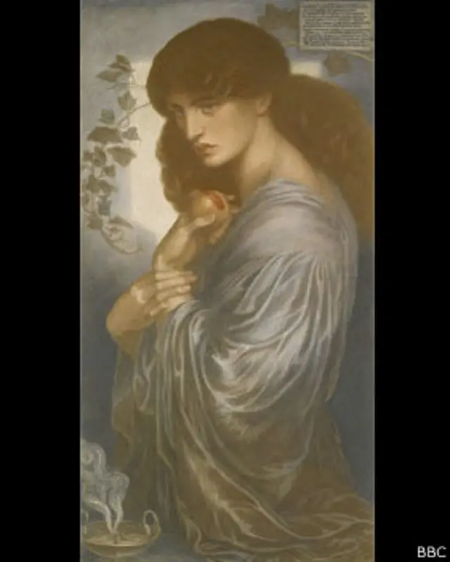 Lukisan 'Proserpine' menggunakan model Jane Morris.