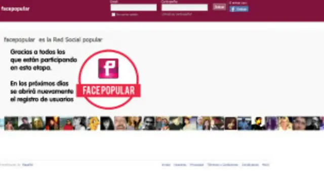 página inicial do Facepopular (BBC)