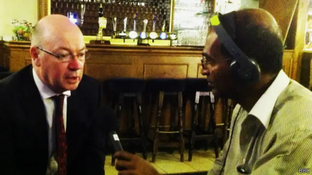 Minister Alistair Burt with Saroj Pathirana