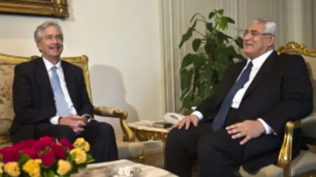 ABD Dışişleri Bakan Yardımcısı William Burns, geçici Cumhurbaşkanı Adli Mansur'la görüştü.