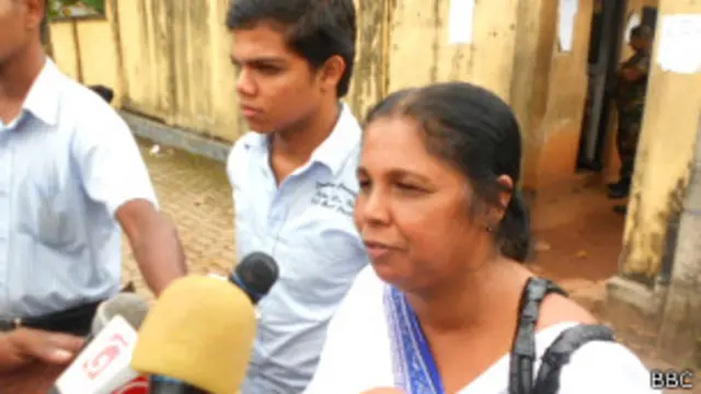 Sandya Eknaligoda after the hearing