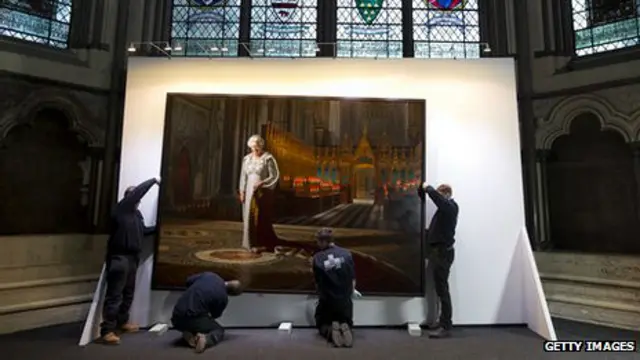 Lukisan Ratu Elizabeth II sebelumnya dirusak seseorang.