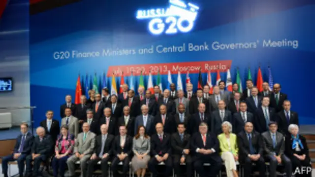 Участники саммита G20 в Москве, 19-20 июля 2013 г.