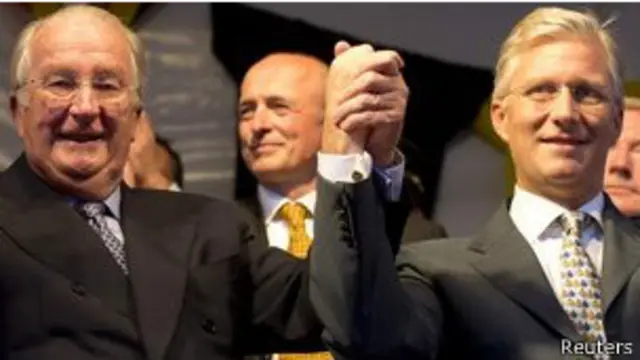 الملك آلبرت وولي عهده الأمير فيليب (بلجيكا)