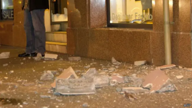 新西兰地震后惠灵顿受损房屋