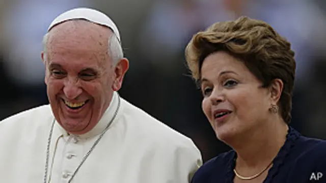 Papa Francisco y Dilma Rousseff