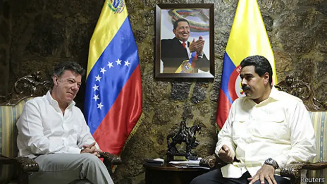 Juan Manuel Santos y Nicolás Maduro