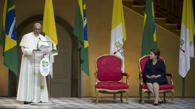 Papa Francisco y presidenta de Brasil, Dilma Rousseff