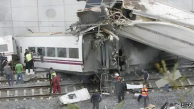 स्पेन में ट्रेन हादसा