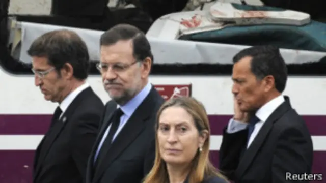 Mariano Rajoy en la escena del accidente