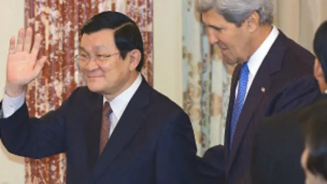 Chủ tịch VN Trương Tấn Sang và ngoại trưởng Mỹ Kerry