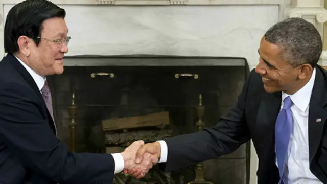 Chủ tịch VN Trương Tấn Sang và Ngoại trưởng Mỹ John Kerry