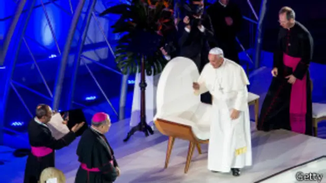 Papa Francisco na praia de Copacabana (foto: Getty)
