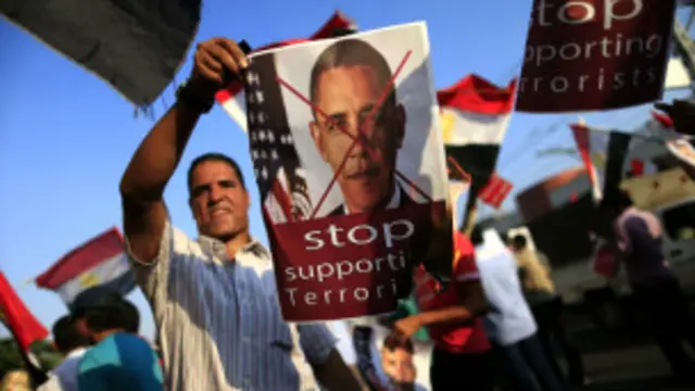 تصویر اوباما در تظاهرات قاهره