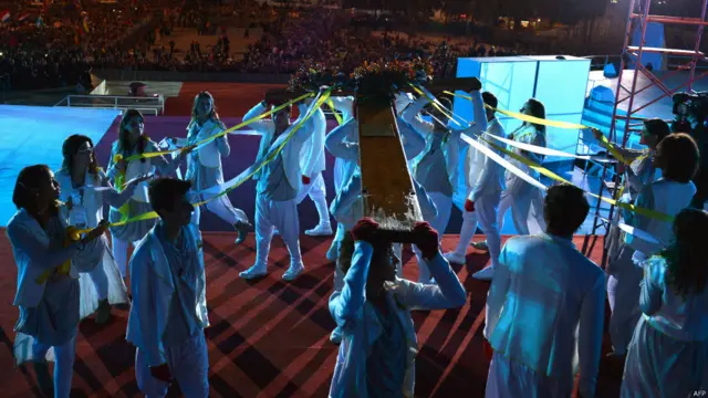 Ceremonia en la vigila de Copacabana