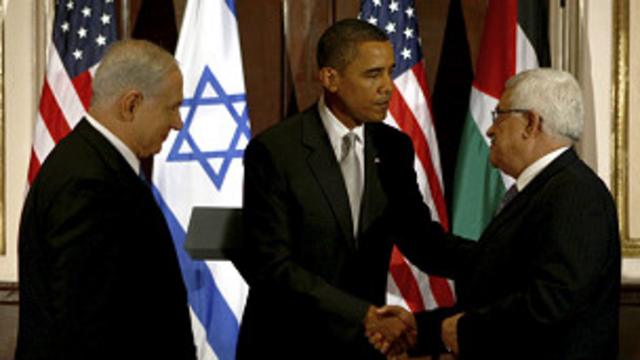 عباس ونتنياهو مع أوباما