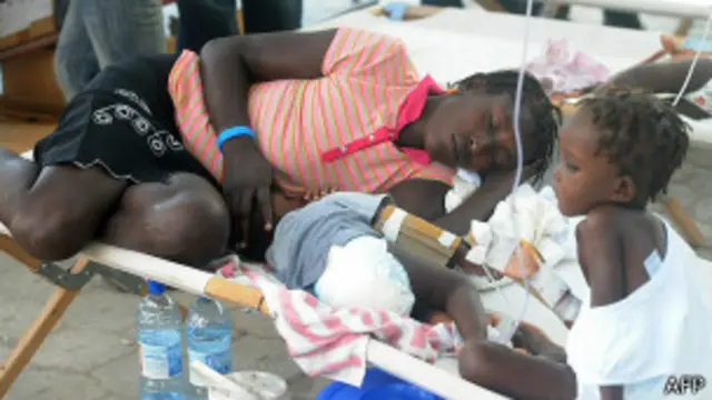 Cholera victims in Haiti, AFP