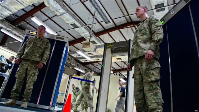 Военные США на базе Манас