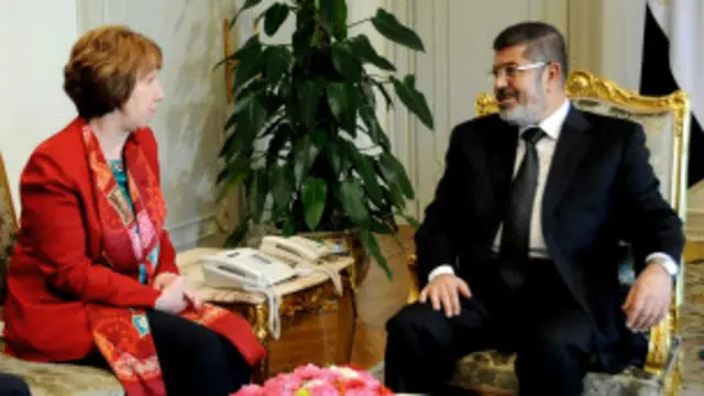 Hồi tháng 6 vừa qua, bà Ashton đã có cuộc gặp với ông Morsi khi ông còn là tổng thống