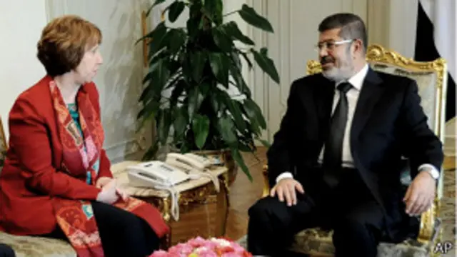 Мохаммед Мурси и Кэтрин Эштон 