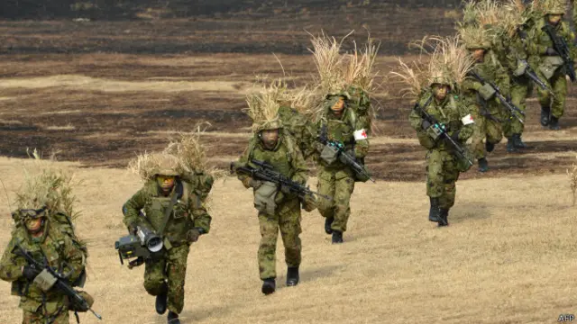 日本自衛隊士兵參加演習（13/01/2013）