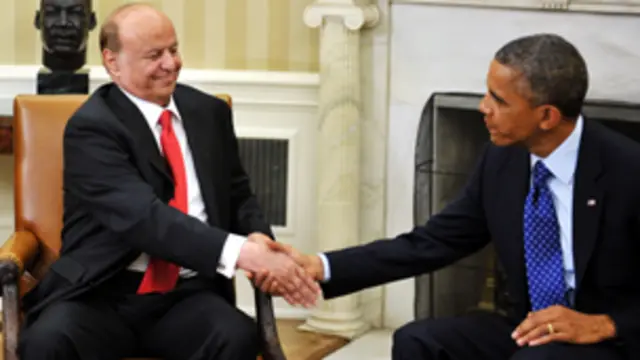 استقبل الرئيس اوباما الرئيس اليمني في البيت الابيض