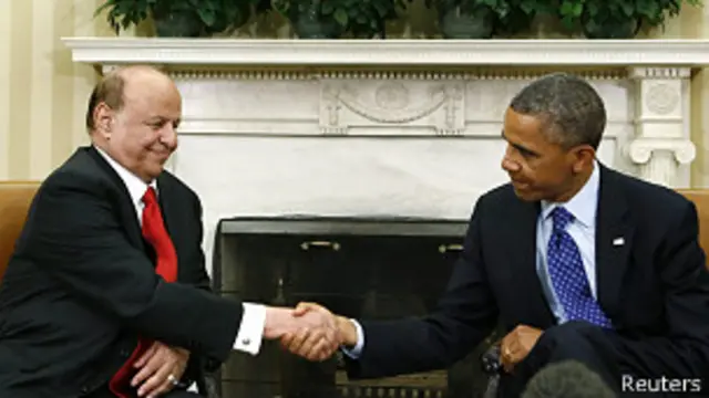 Barack Obama y el presidente de Yemen, Abd-Rabbo Mansur Hadi