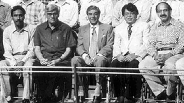 دائیں سے بائیں: عقیل عباس جعفری، قریش پور، ضیا محی الدین، عبید اللہ بیگ اور ایوب خاور