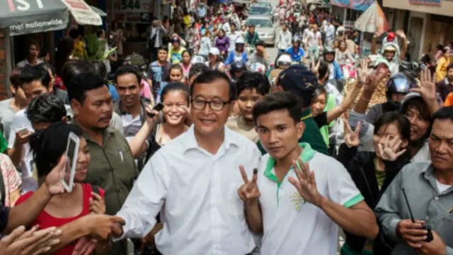 Sam Rainsy vận động tranh cử