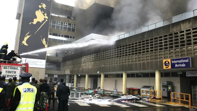 नैरोबी एयरपोर्ट में आग दुर्घटना