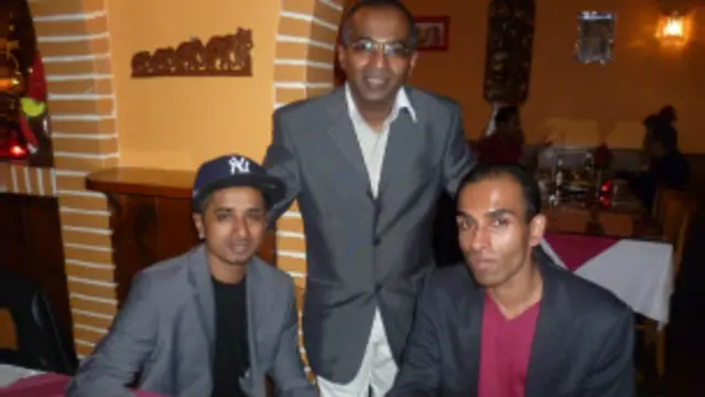 Nimal Samanth and Guido Scheppes with Saroj Pathirana