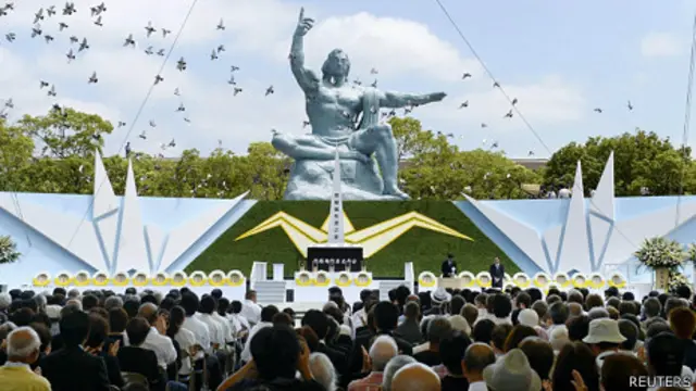 日本长崎和平公园举行长崎原爆68周年仪式（9/8/2013）