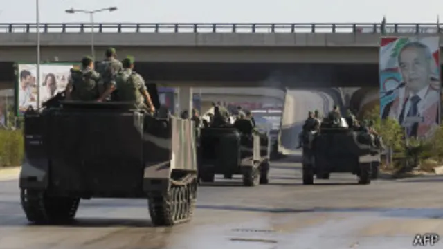 Бронетехника в аэропорту Бейрута