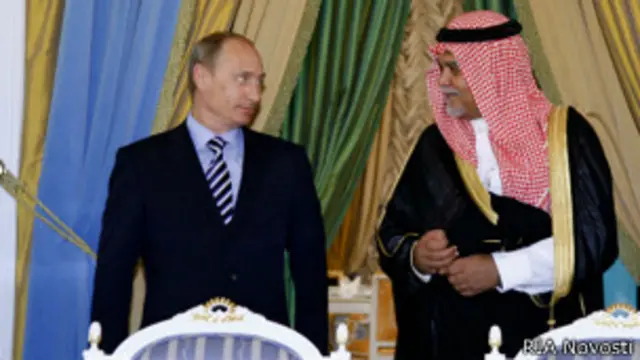 Владимир Путин (слева) и Бандар бин Султан
