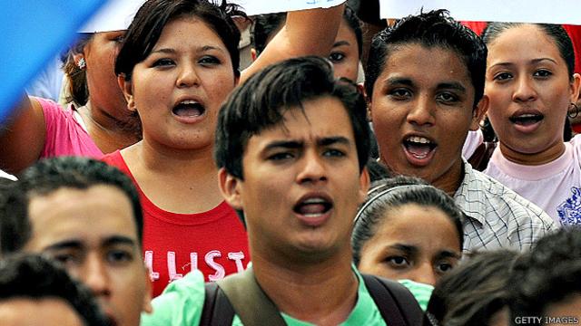 Protesta de estudiantes universitarios en Nicaragua