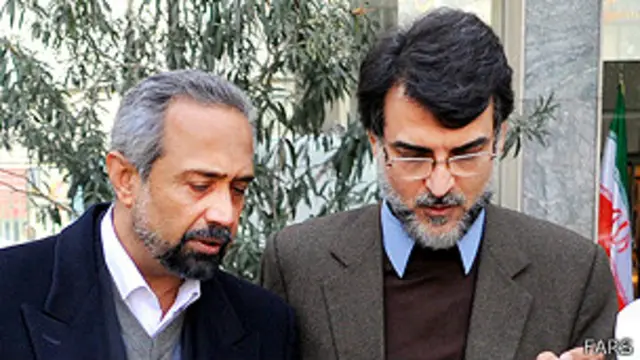 علی درستکار سخنگوی اتاق بازرگانی ایران در کنار محمد نهاوندیان