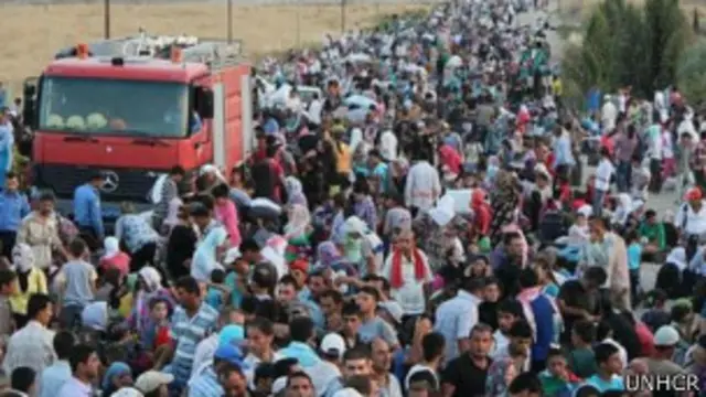 اقوام متحدہ کا کہنا ہے کہ یہ مہاجرین حلب، حساکہ، کمشلی اور دوسرے علاقوں سے آئے ہیں
