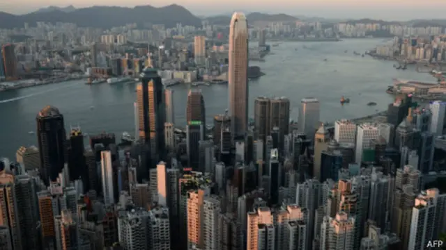 香港维多利亚港远眺