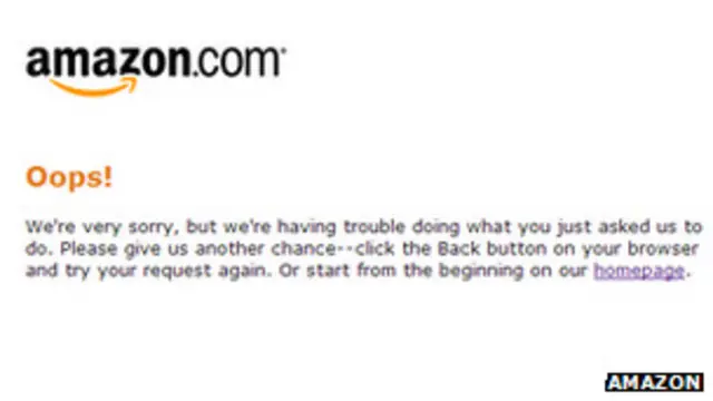Amazon sempat tidak tersedia dalam jaringan selama setengah jam.