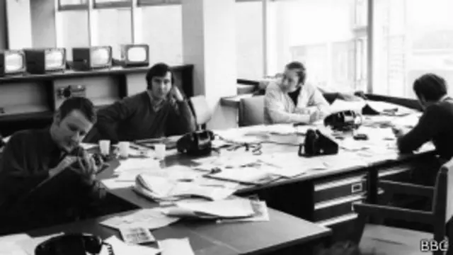 Antigua sala de redacción de la BBC
