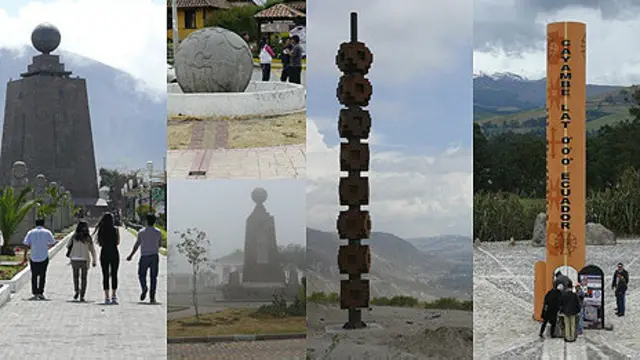 Monumentos a "la mitad del mundo" en Ecuador