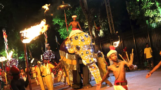 श्रीलंका में बौद्ध धार्मिक उत्सव का आयोजन