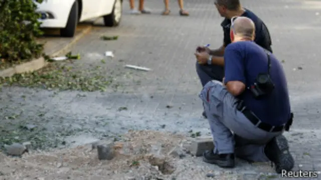 مكان التفجير بالقرب من مدينة نهاريا في إسرائيل