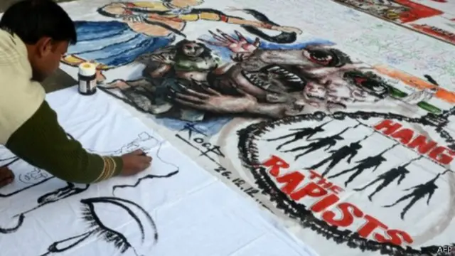 Protestos em Mumbai. Foto: AFP