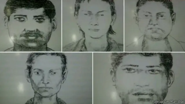 Retratos falados. Estupro Mumbai. Foto: Polícia de Mumbai