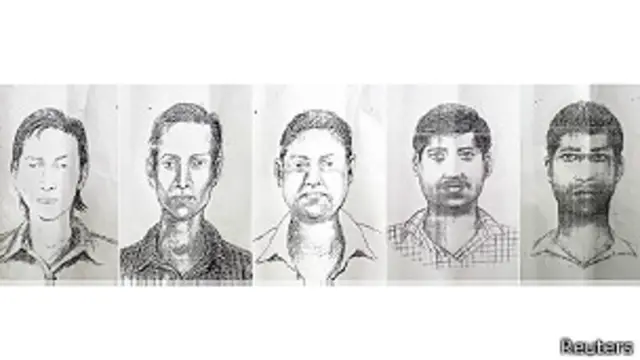 အိန္ဒိယရဲတပ်ဖွဲ့က ထုတ်ပြန်တဲ့ အုပ်စုဖွဲ့ မုဒိမ်းမှု ကျူးလွန်သူများရဲ့ ပုံကြမ်း