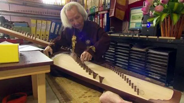 تعد آلة القانون الفييتنامي تلك آلة جميلة بالفعل، حيث إنها مصنوعة من الخشب الملمع، ويبلغ طولها مترا تقريبا وعرضها 15 سنتيمترا، وسطحها محدب يضم 17 وترا، تثبت كل منها إلى طرفين خشبيين