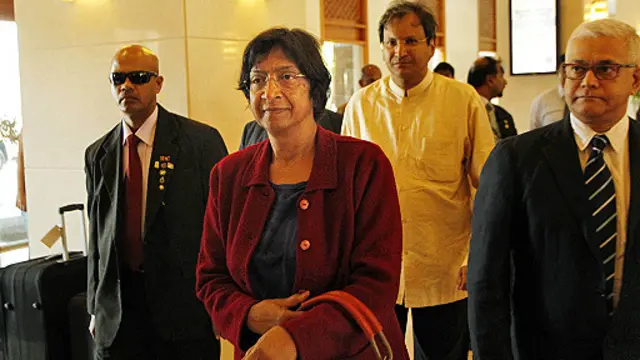 Navi Pillai arriving in Sri Lanka